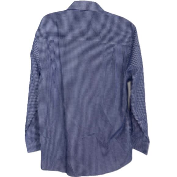 Nick Graham Dress Shirt Stretch Modern Fit Blue Plaid w/Tie 16 16 1/2 32-33 Lg - Picture 4 of 10